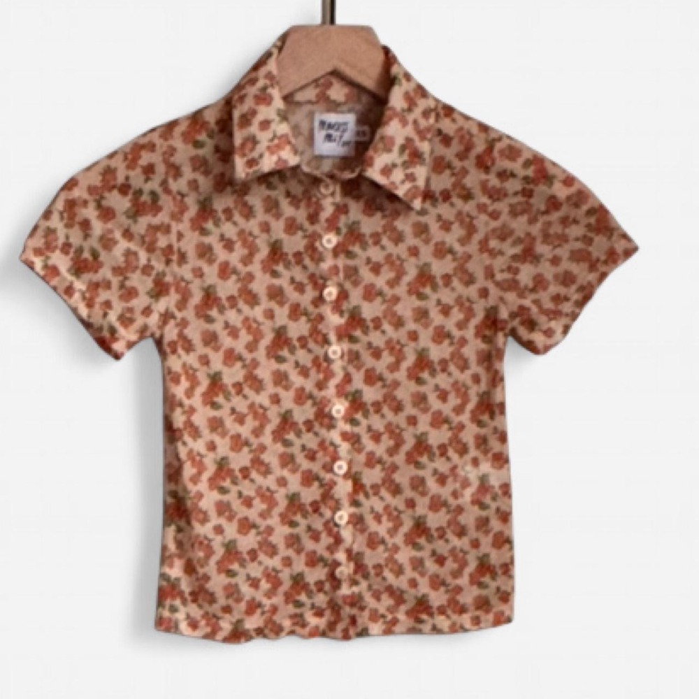 Princess Polly Floral Mesh Button Down Top 🌸